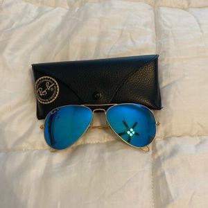Blue Aviator Ray Ban Sunglasses